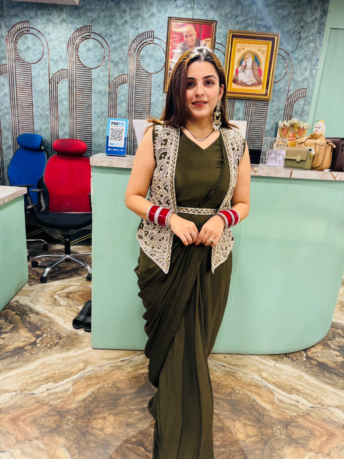 Olive Pearl Jacket Dress