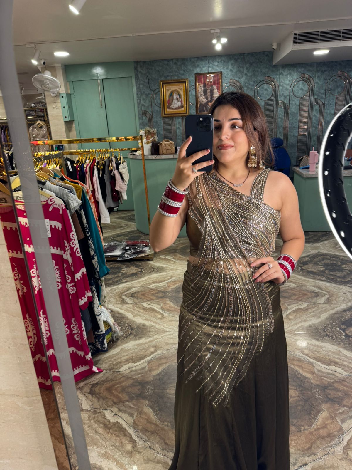 Emerald Flame Forest Gown