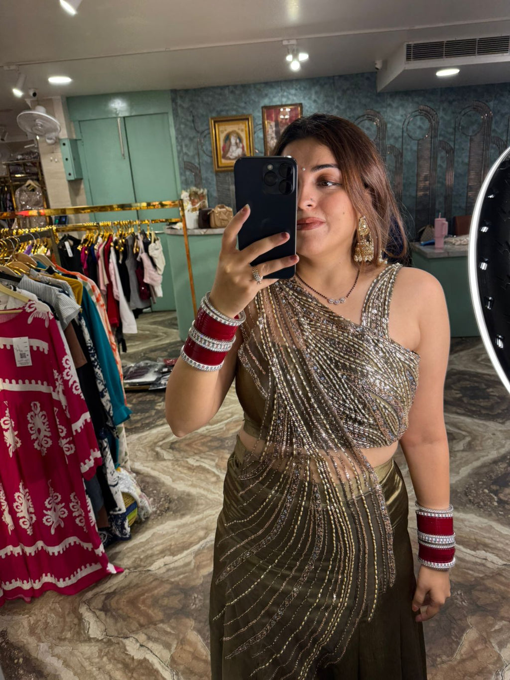 Emerald Flame Forest Gown