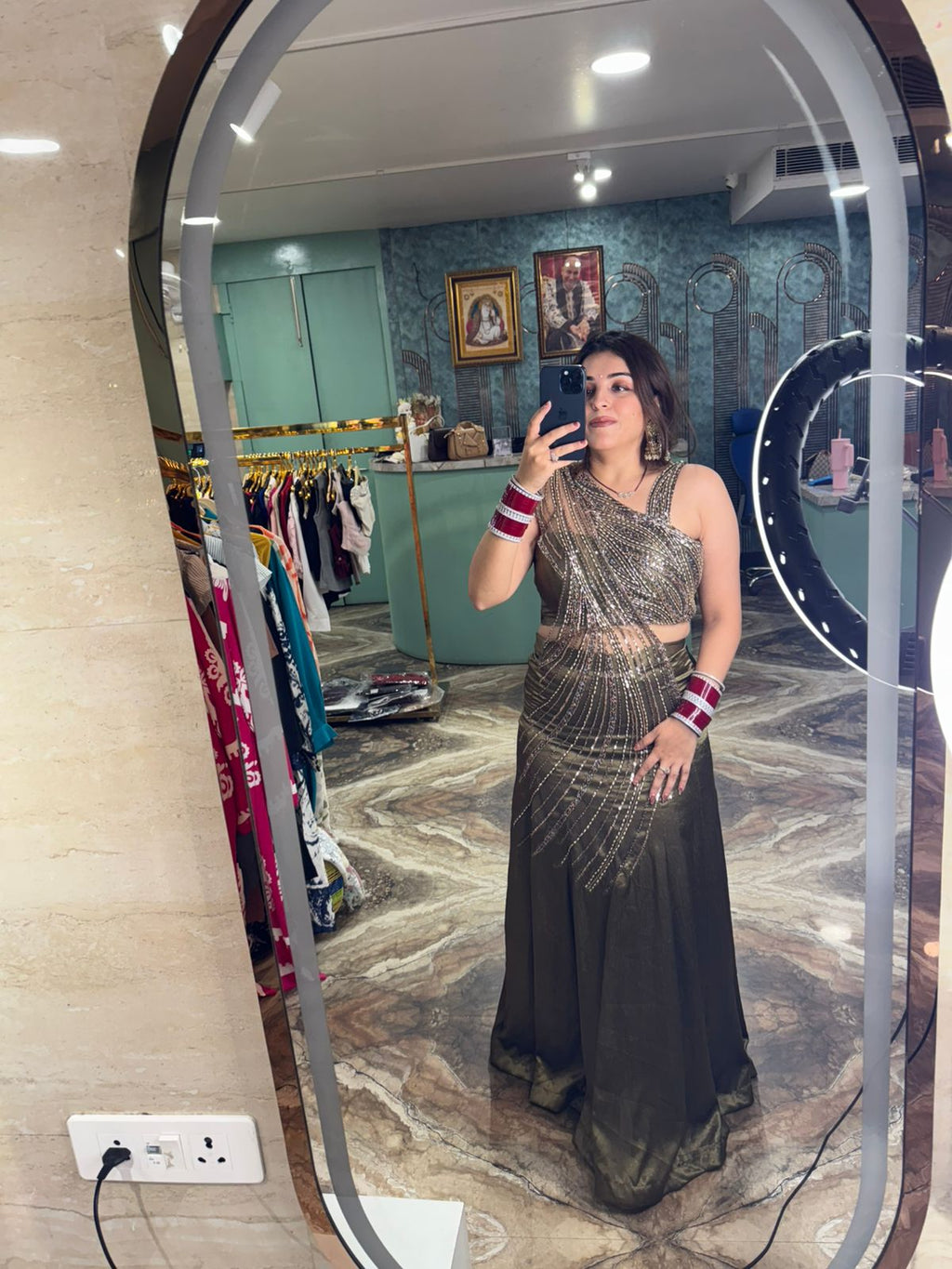 Emerald Flame Forest Gown