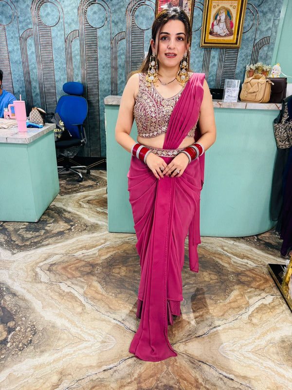Royal Magenta Dhoti Set