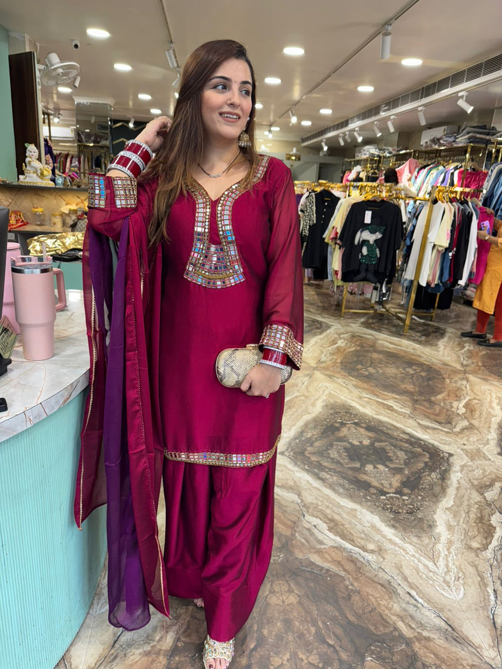 Noor Mirror-Work Suit Set