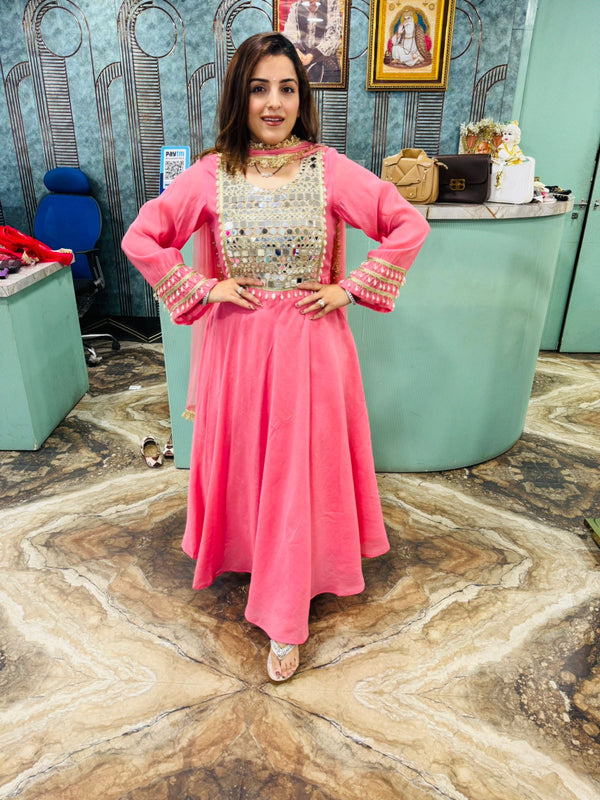 Mirror Glow Anarkali Kurta Set