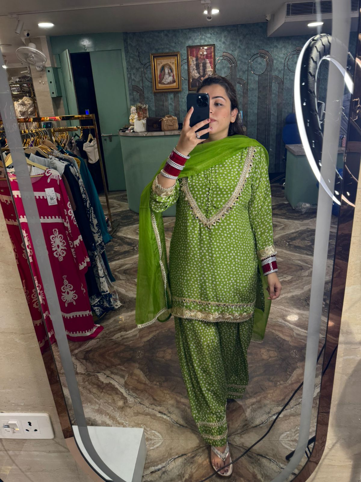 Mehendi Charm Patiala Suit