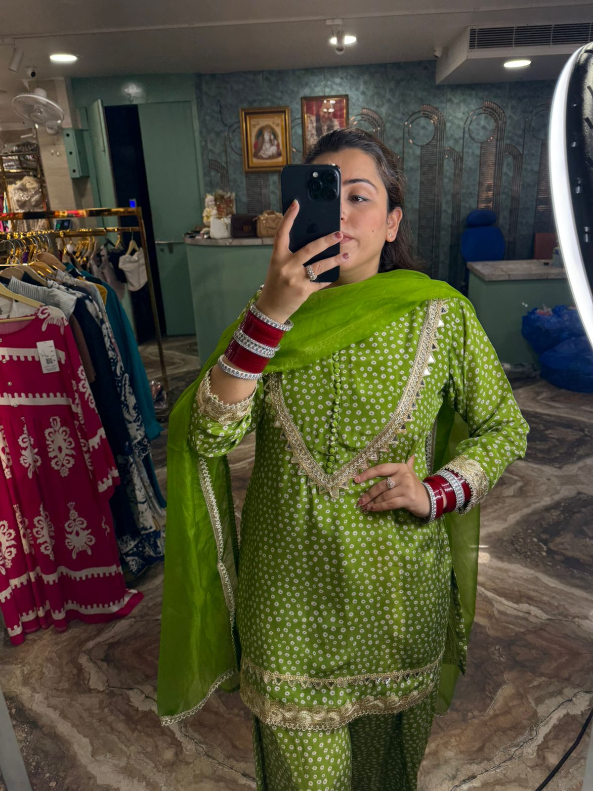 Mehendi Charm Patiala Suit