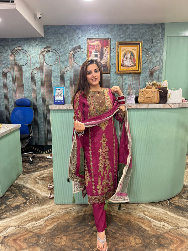 Royal Zari Embroidered Suit