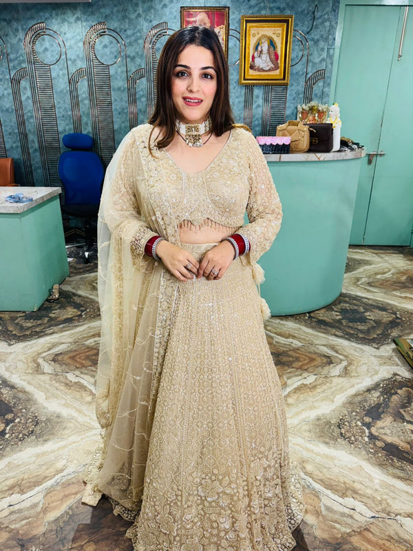 Golden Radiance Hand-Embroidered Lehenga Set