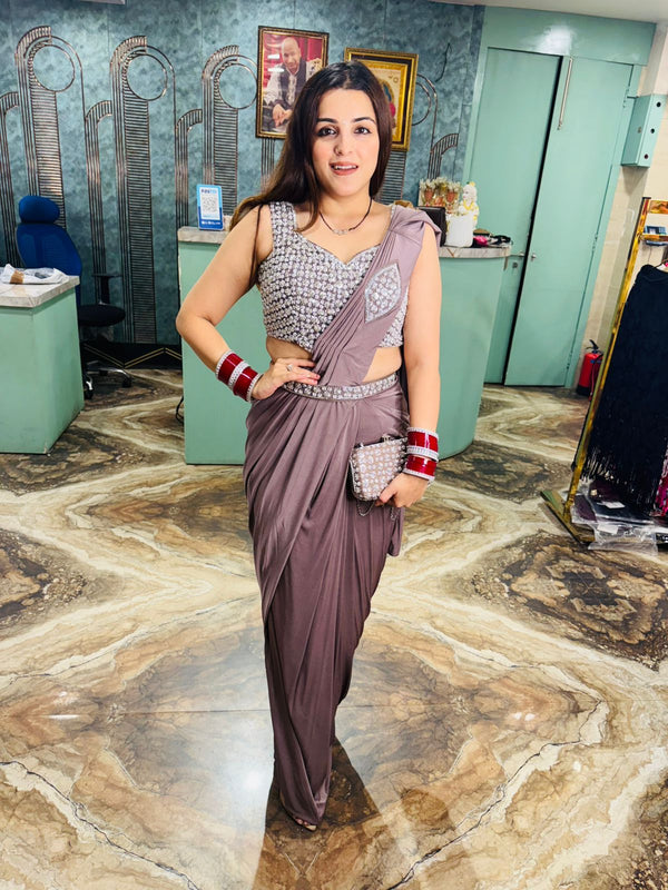 Pre-Draped Embellished Saree