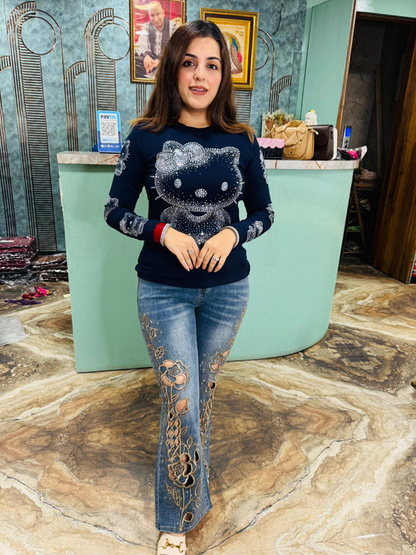 Shimmer kitty top