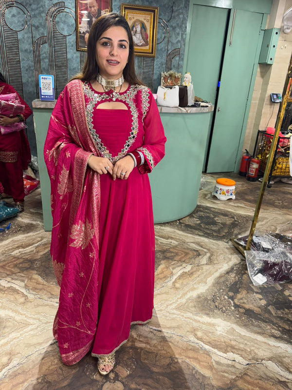 Mirror Work Anarkali Set