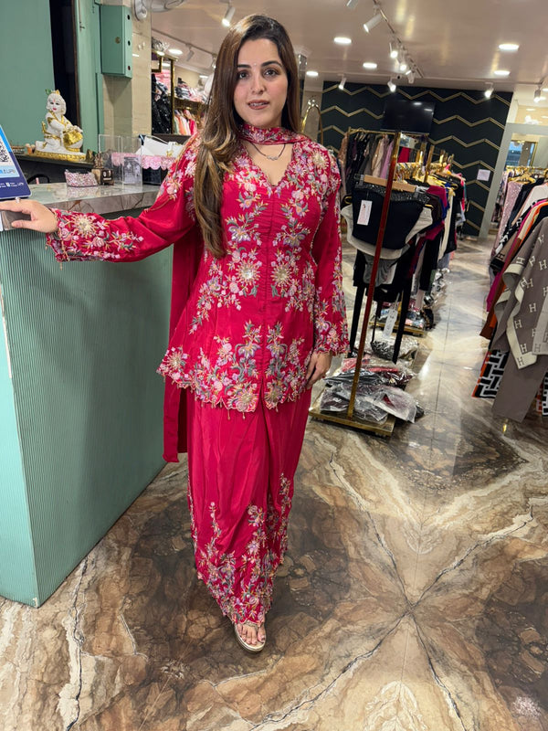 Floral Majesty Embroidered Sharara Set