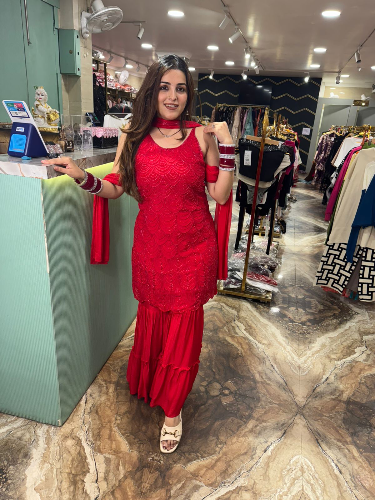 Scarlet Elegance Sharara set