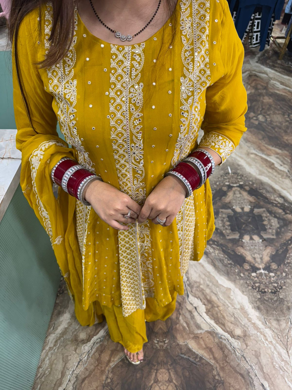 Mustard Marigold Anarkali Set