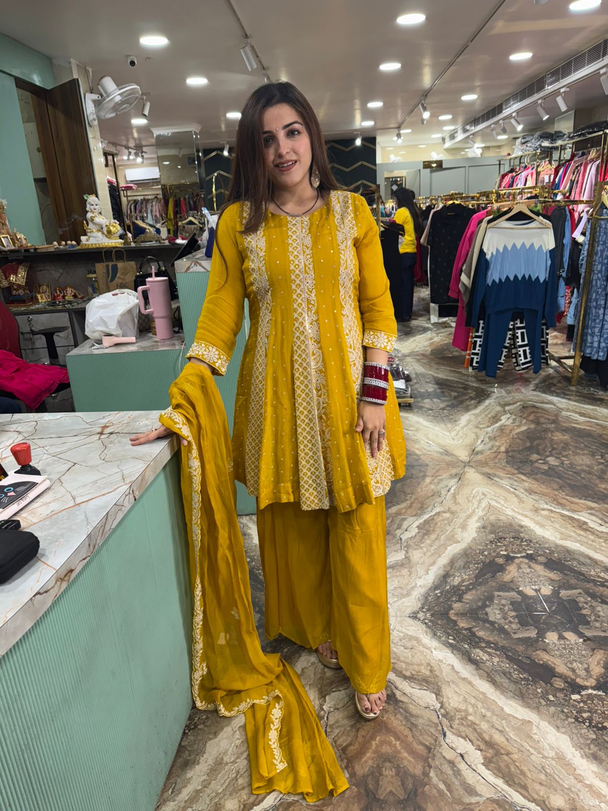 Mustard Marigold Anarkali Set