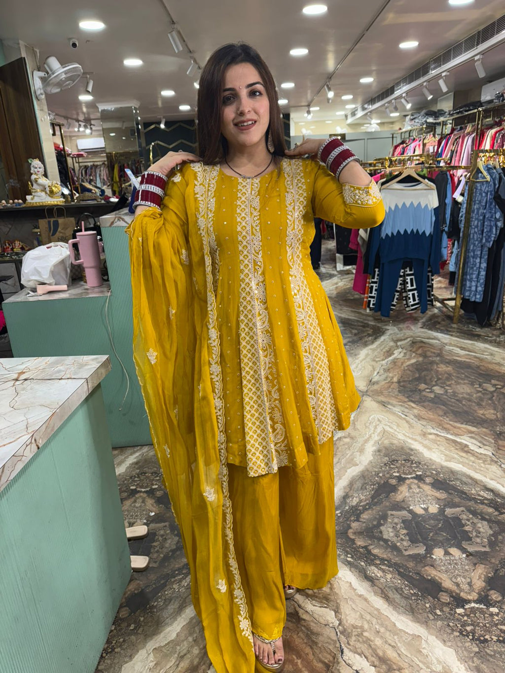 Mustard Marigold Anarkali Set