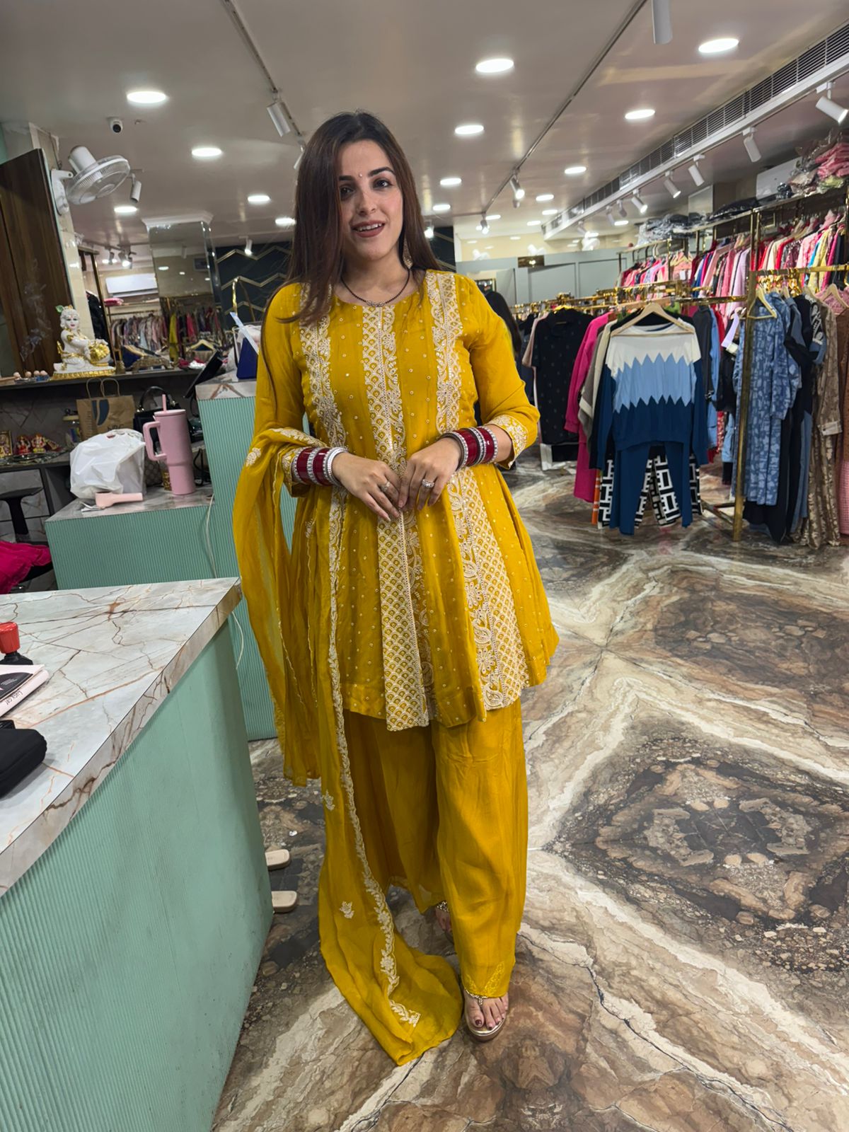 Mustard Marigold Anarkali Set
