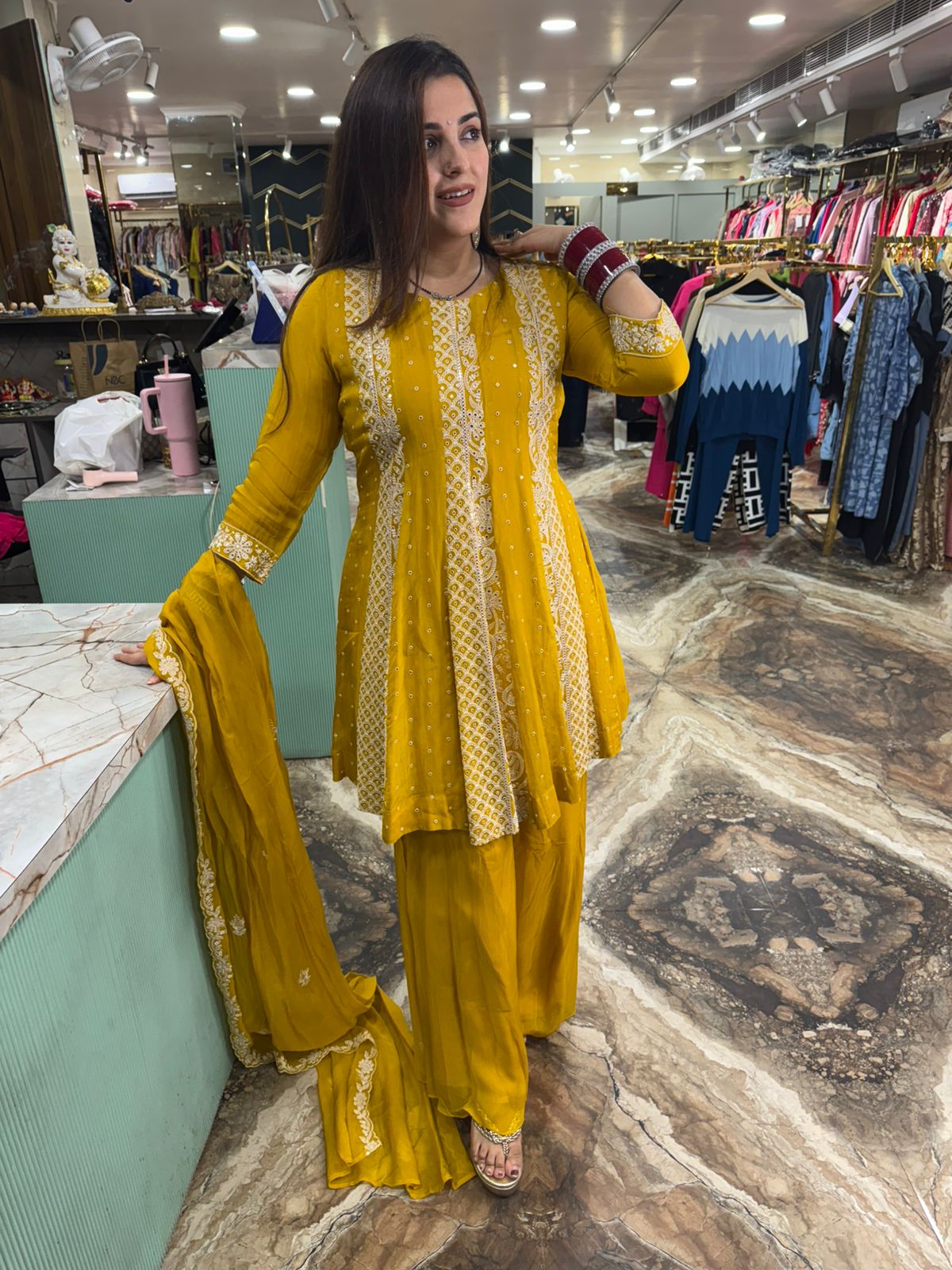 Mustard Marigold Anarkali Set