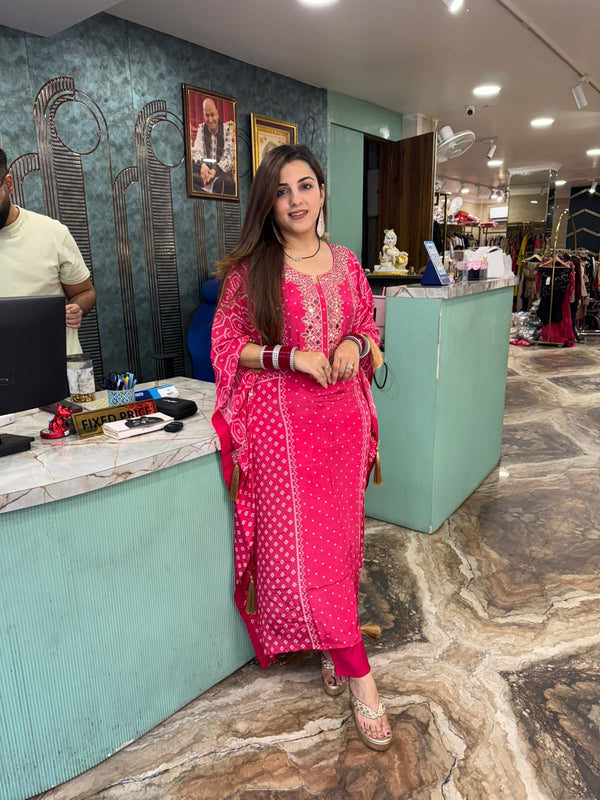 Bandhej Mirror Magic Kurta Set