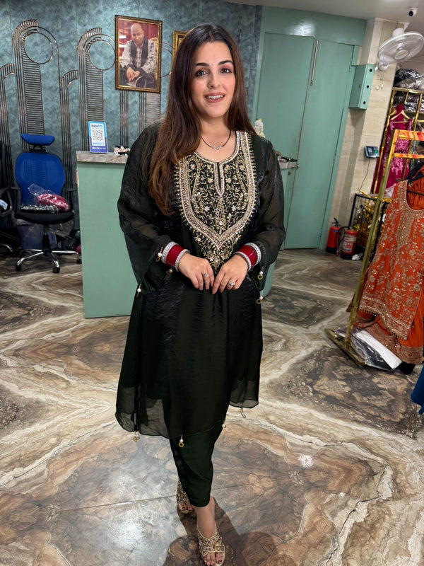 Emerald Regal Embroidered Suit Set