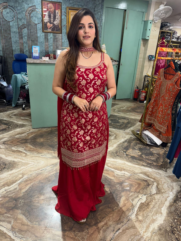 Ruby Grace Embroidered Sharara Set