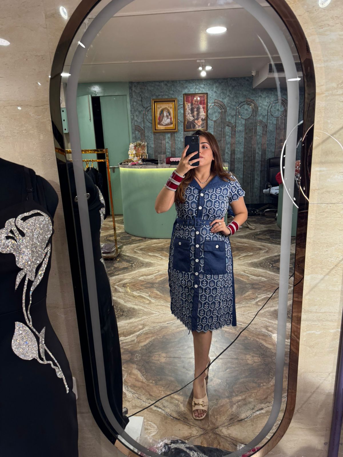 Indigo Charm Shirt Dress