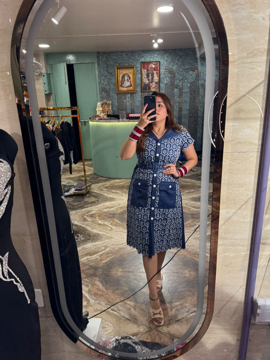 Indigo Charm Shirt Dress