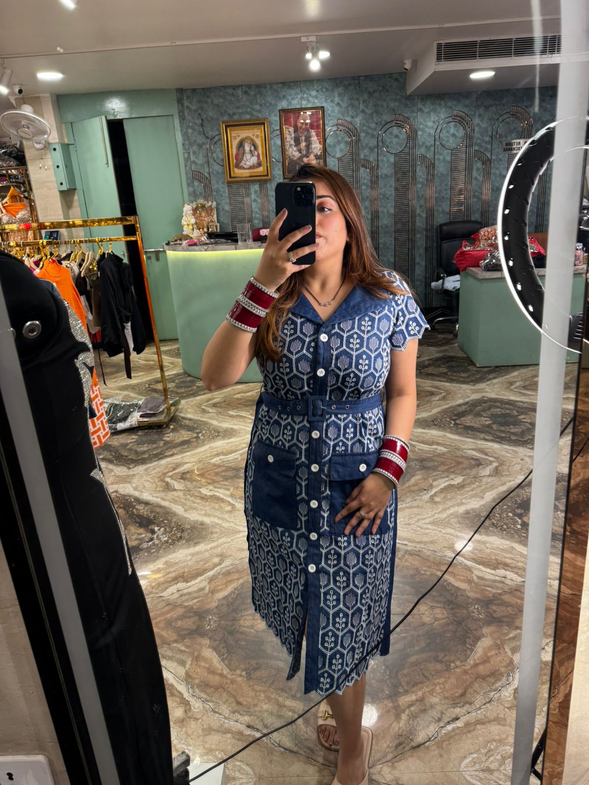 Indigo Charm Shirt Dress