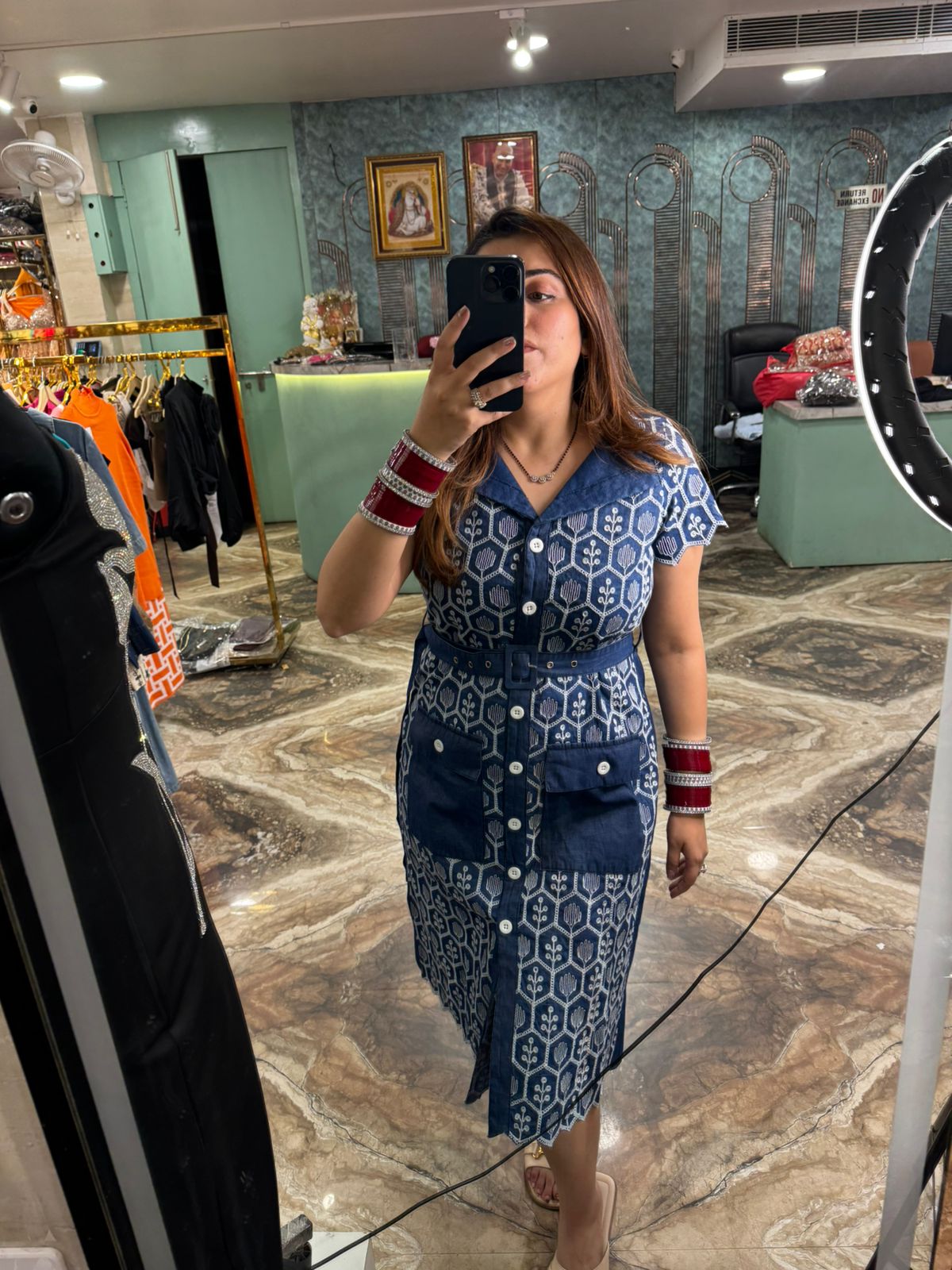 Indigo Charm Shirt Dress