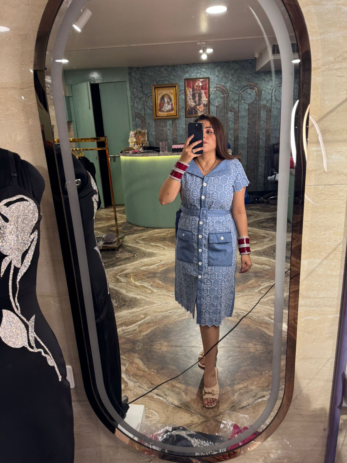 Indigo Charm Shirt Dress