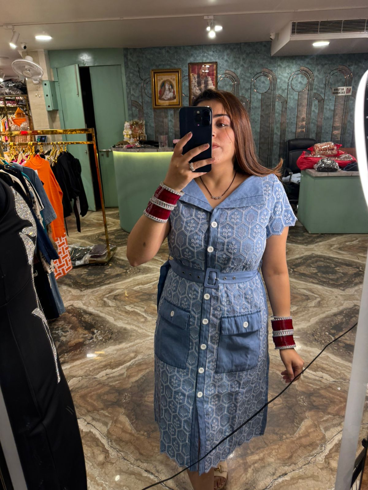 Indigo Charm Shirt Dress