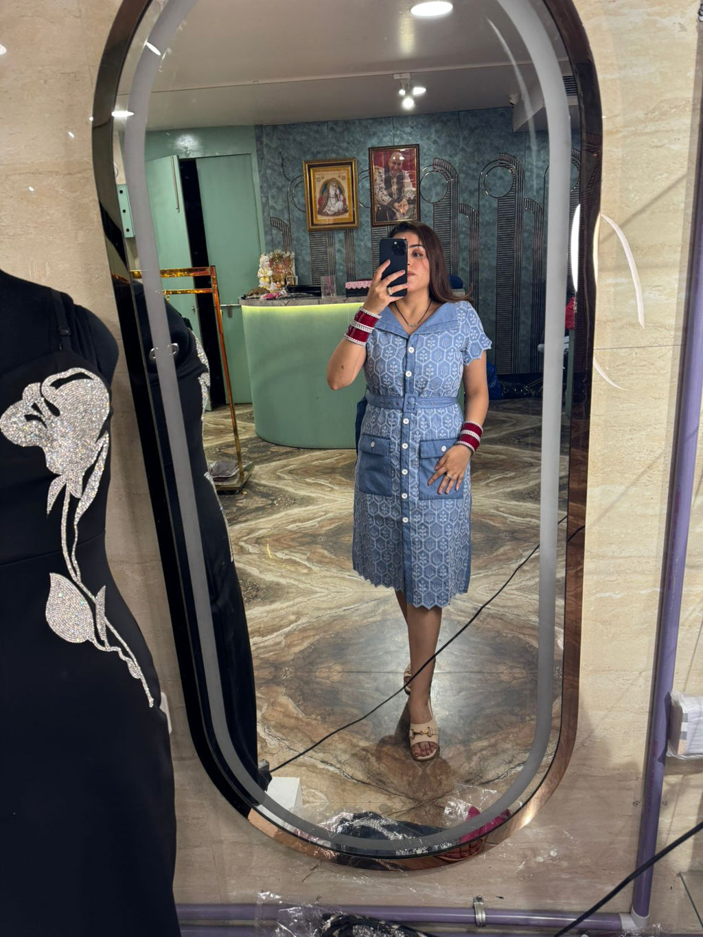 Indigo Charm Shirt Dress