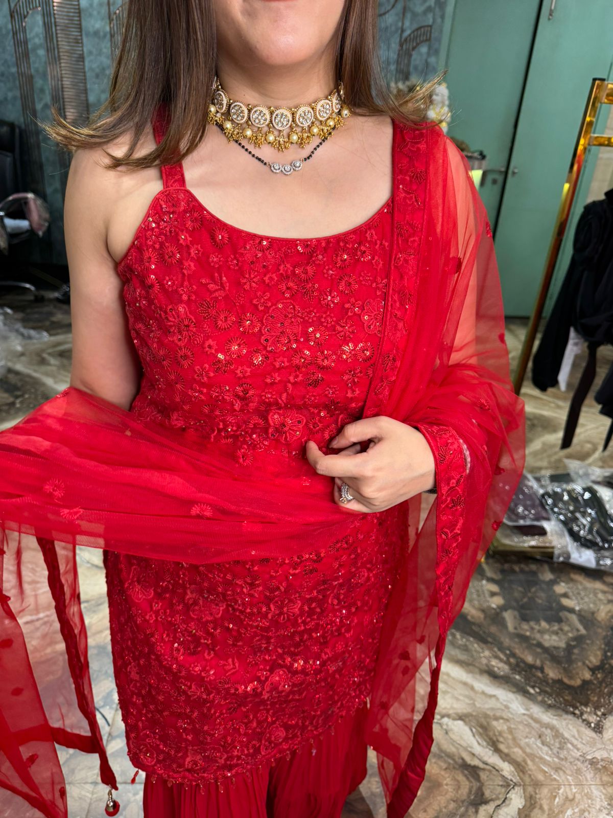 Scarlet Glam Sequin Sharara Set