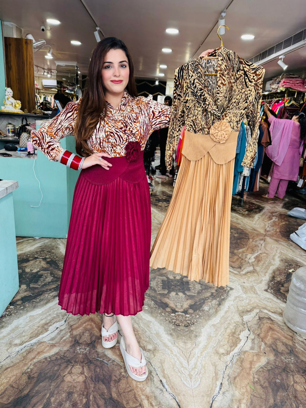 Wild Luxe wrinkle Midi Dress