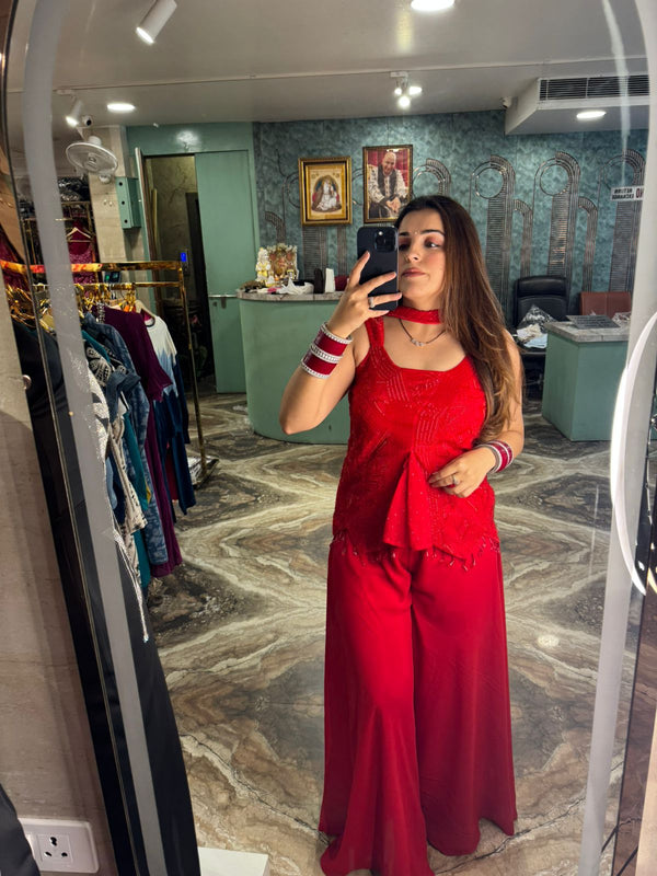 Scarlet Shine Peplum Co-ord Set