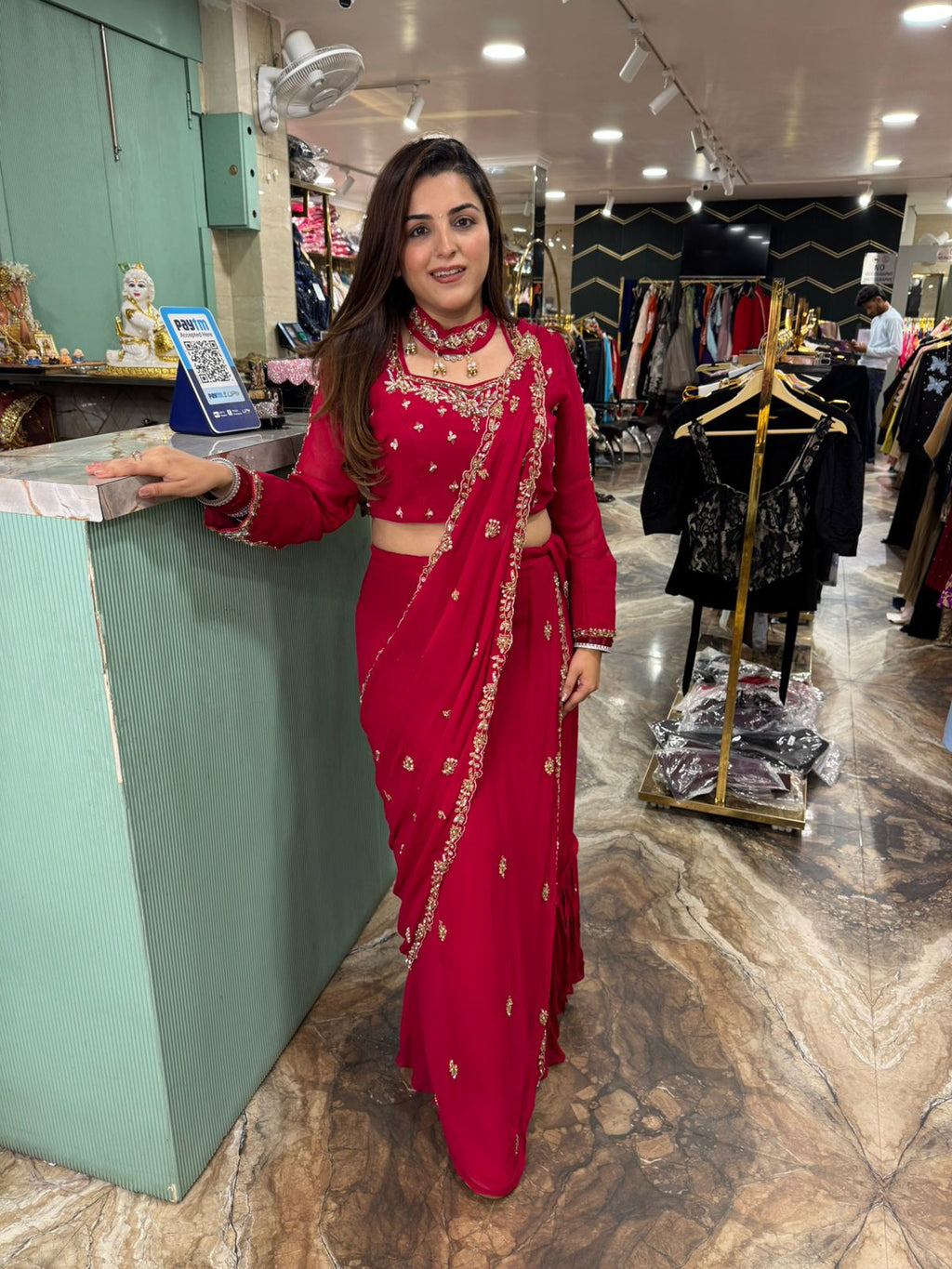 Elegance Hand-Embroidered Saree Set