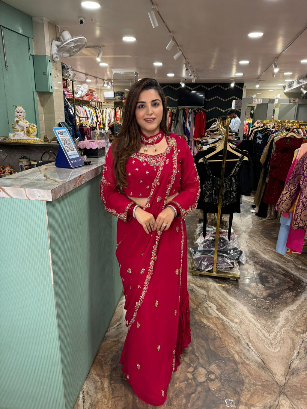 Elegance Hand-Embroidered Saree Set