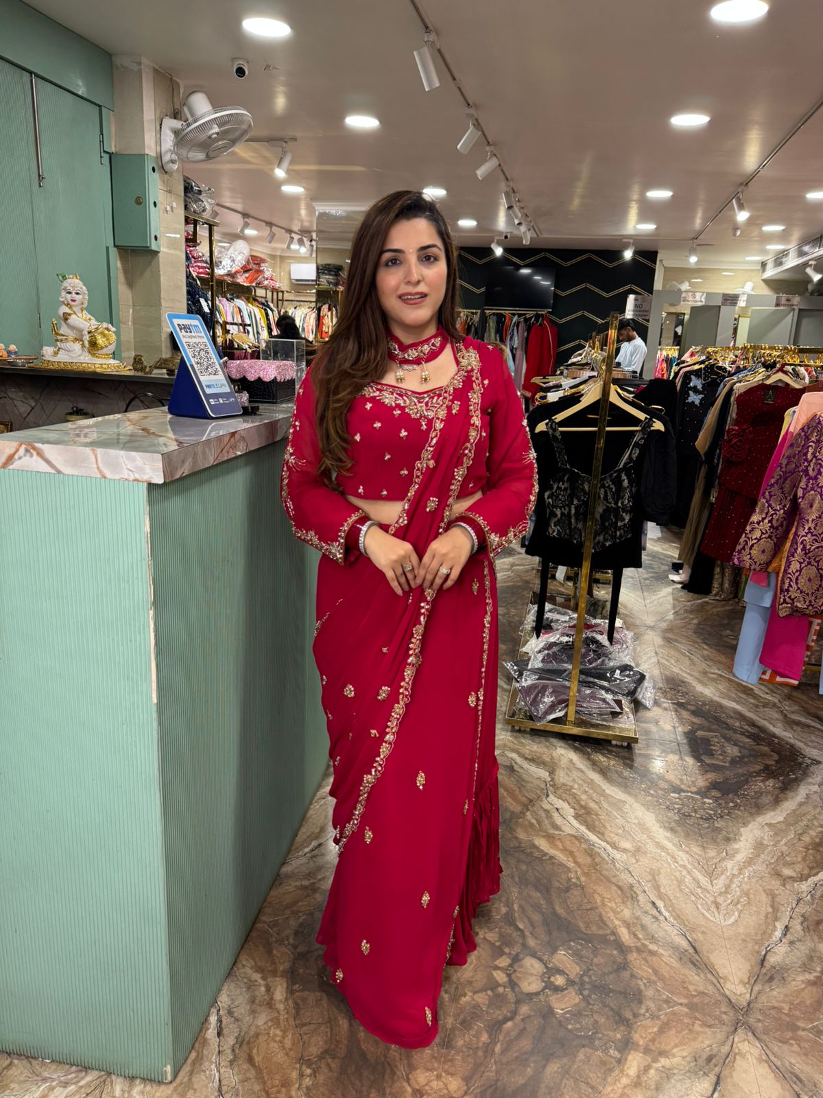 Elegance Hand-Embroidered Saree Set