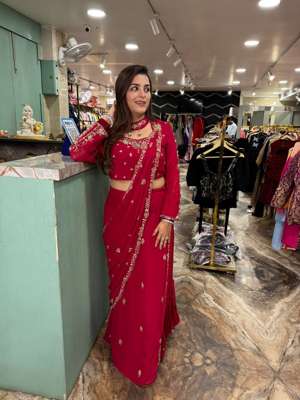 Elegance Hand-Embroidered Saree Set