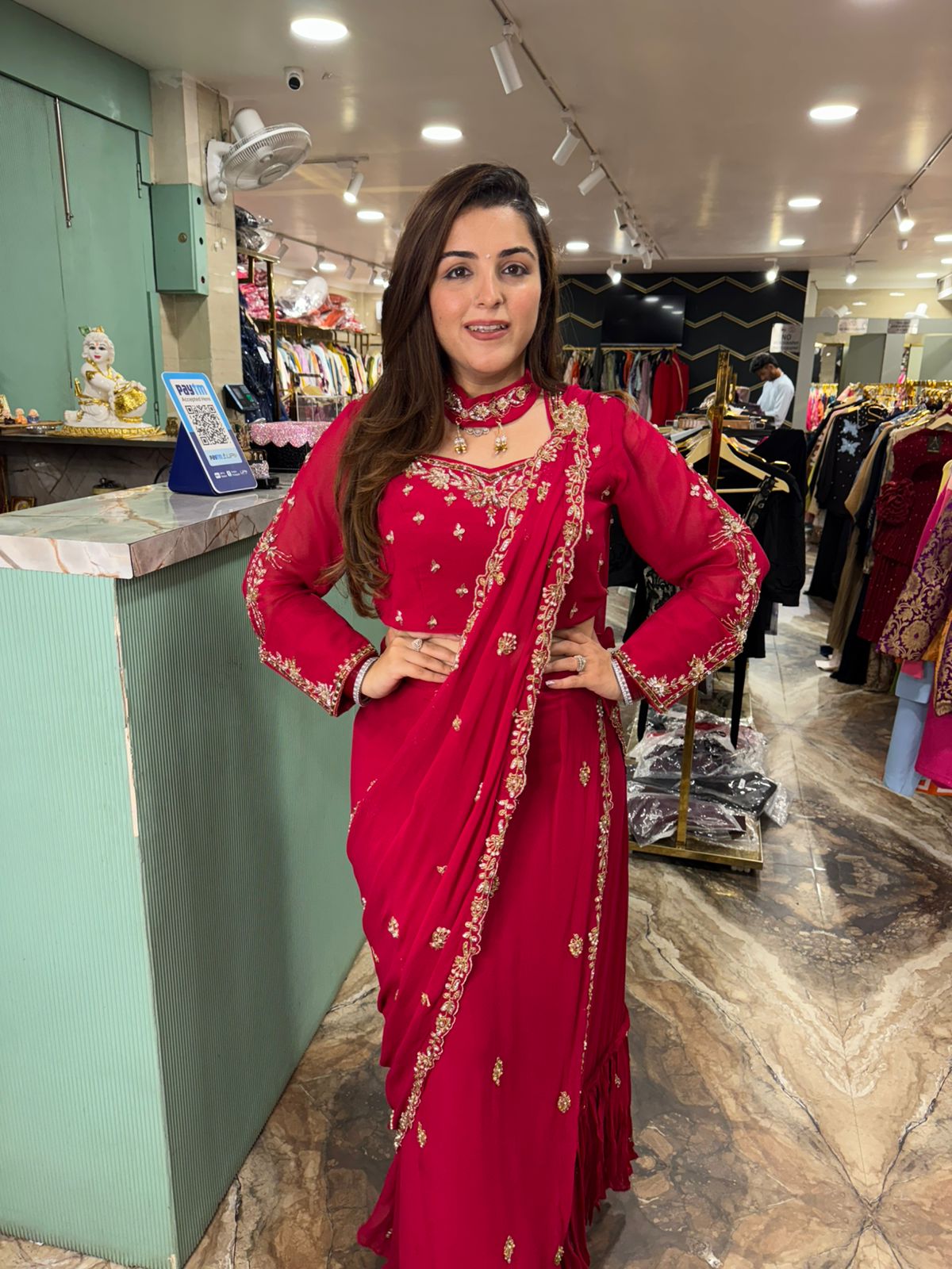 Elegance Hand-Embroidered Saree Set