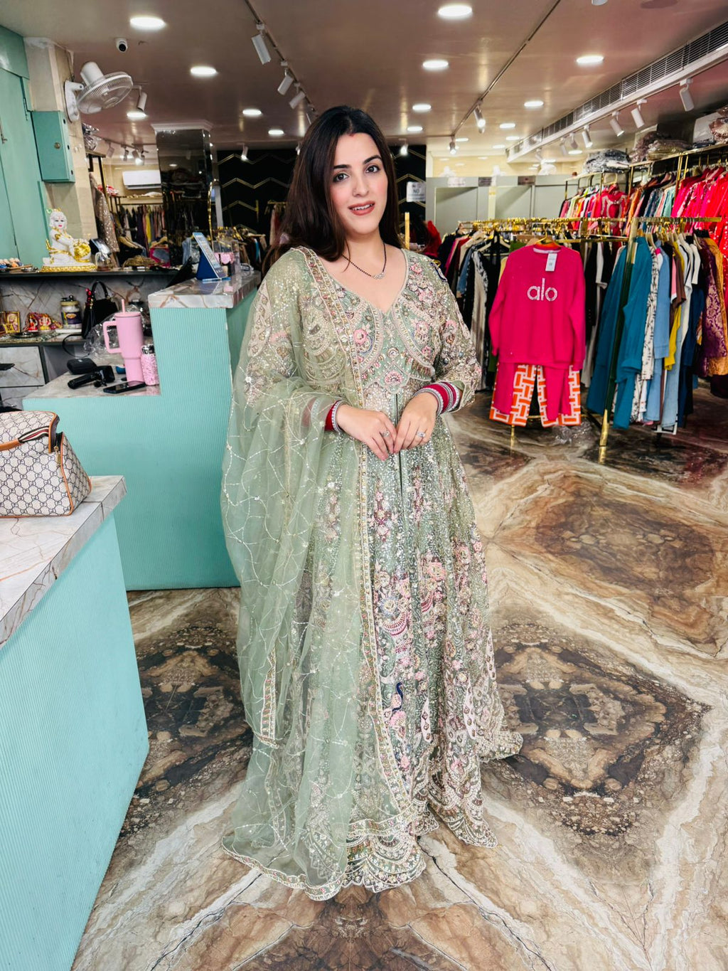 Blush Mauve Embroidered Bridal Lehenga Set