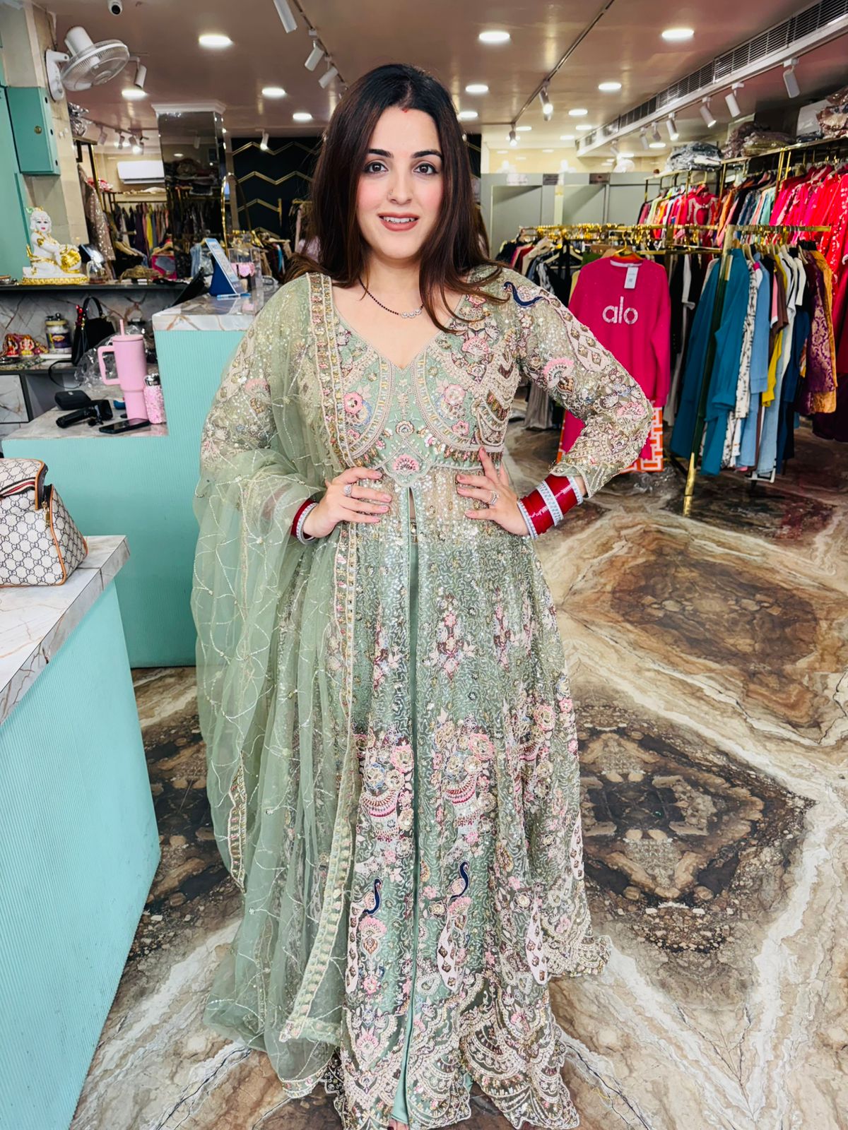 Blush Mauve Embroidered Bridal Lehenga Set