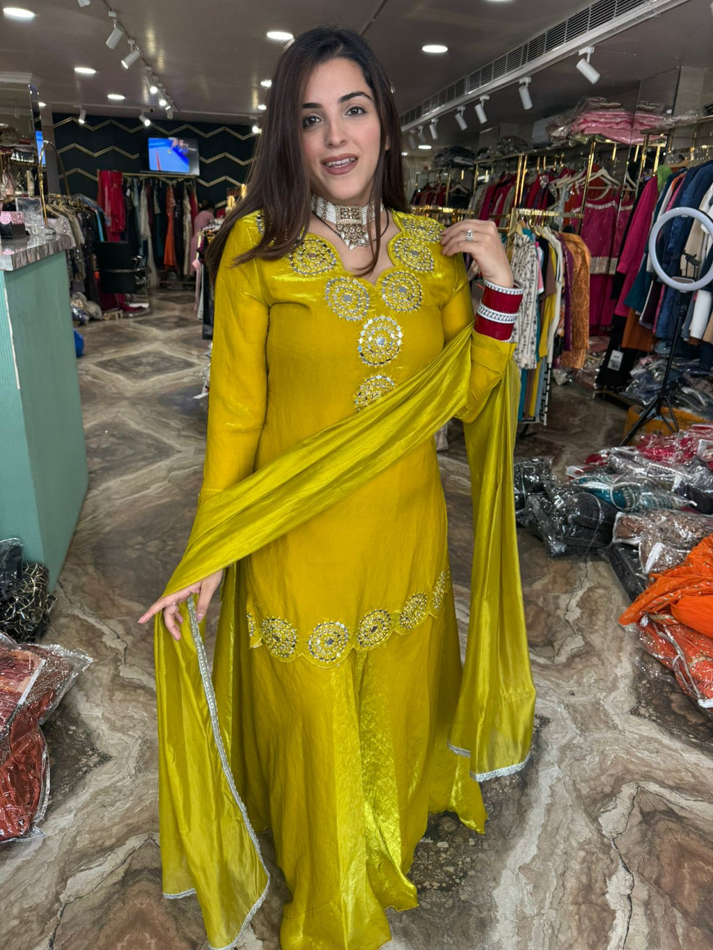 Jhanak Mirror-Work three piece Set