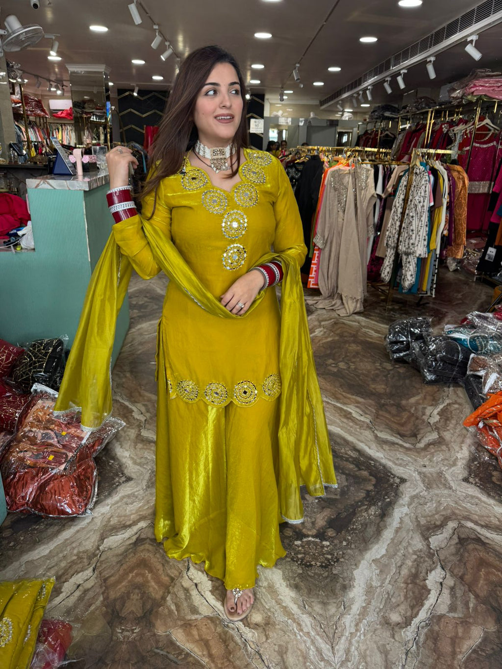 Jhanak Mirror-Work three piece Set