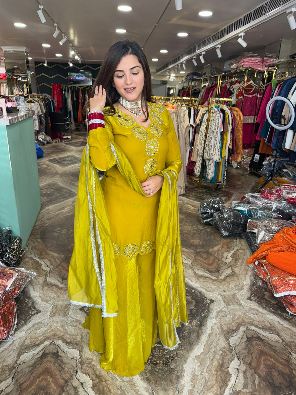 Jhanak Mirror-Work three piece Set