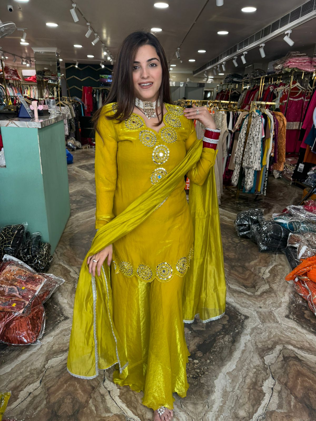 Jhanak Mirror-Work three piece Set