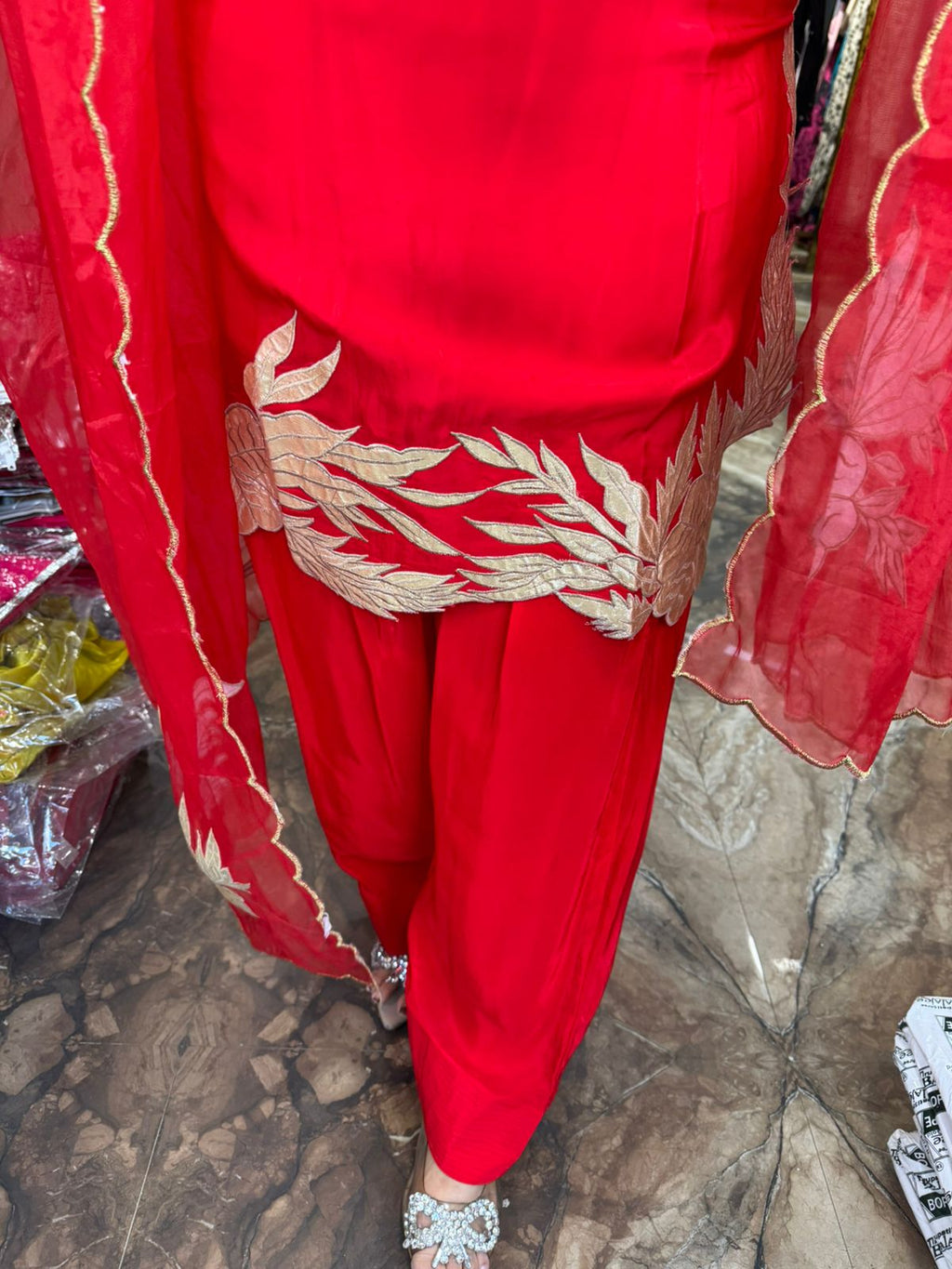 Gulbahar Red Embroidered Suit Set