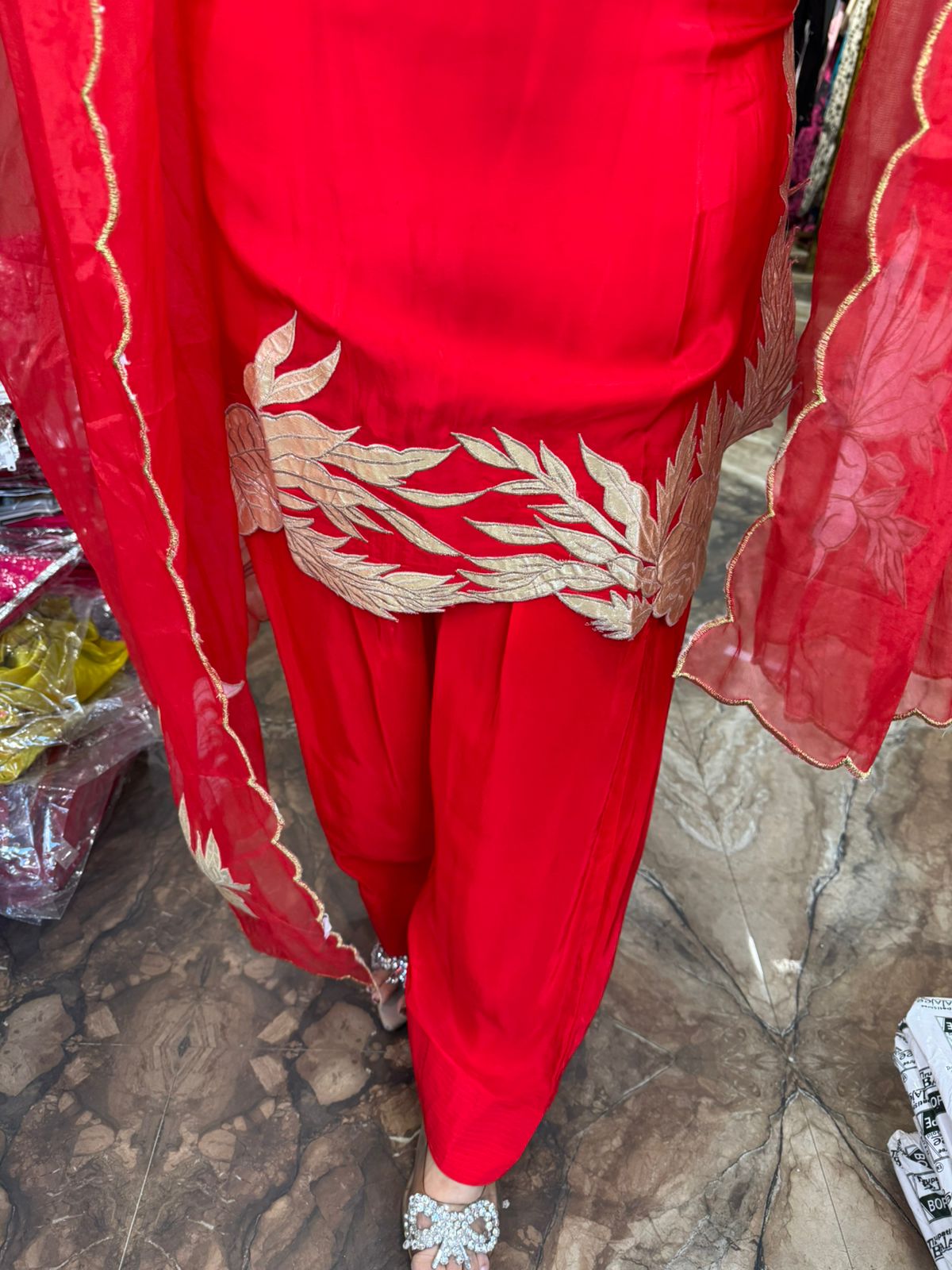 Gulbahar Red Embroidered Suit Set