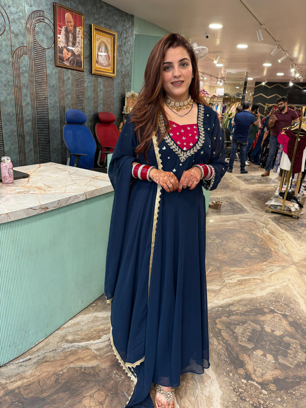 Midnight Grace Anarkali Set