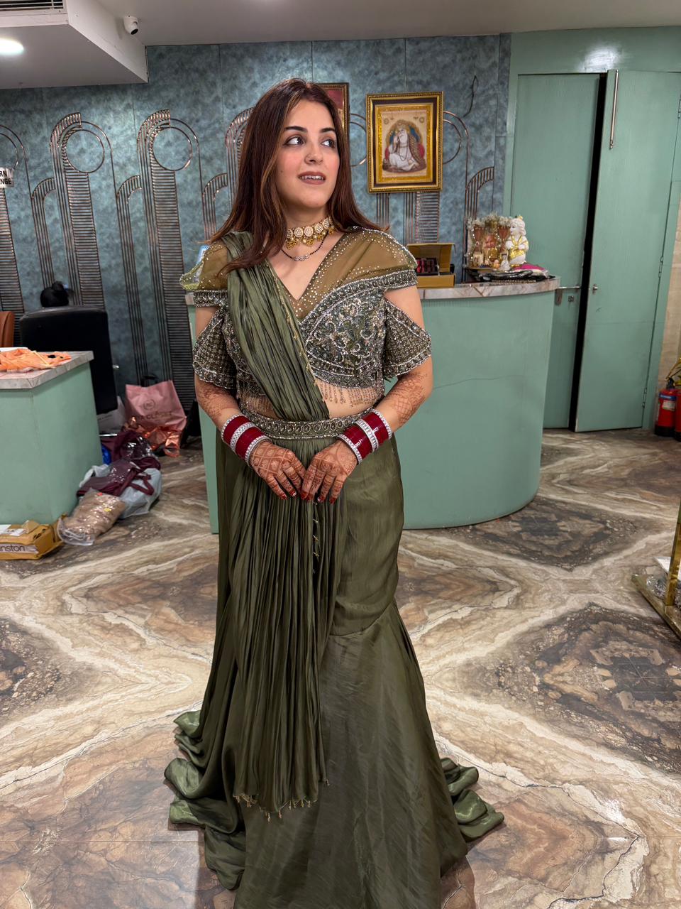 Olive Enchant lehenga set