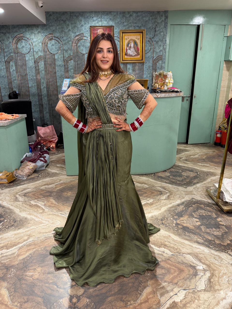 Olive Enchant lehenga set